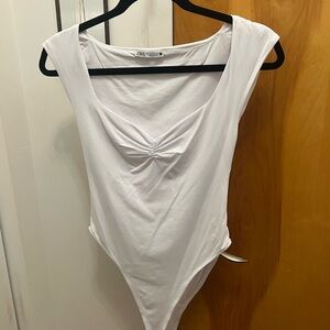 Zara Cream Cap Sleeve Bodysuit